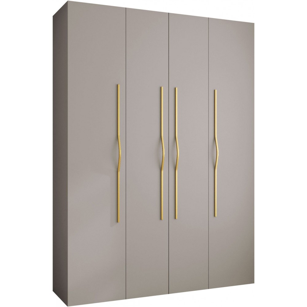 Ντουλάπα Como II 180 Τετράφυλλη-Cashmere - Χρυσό