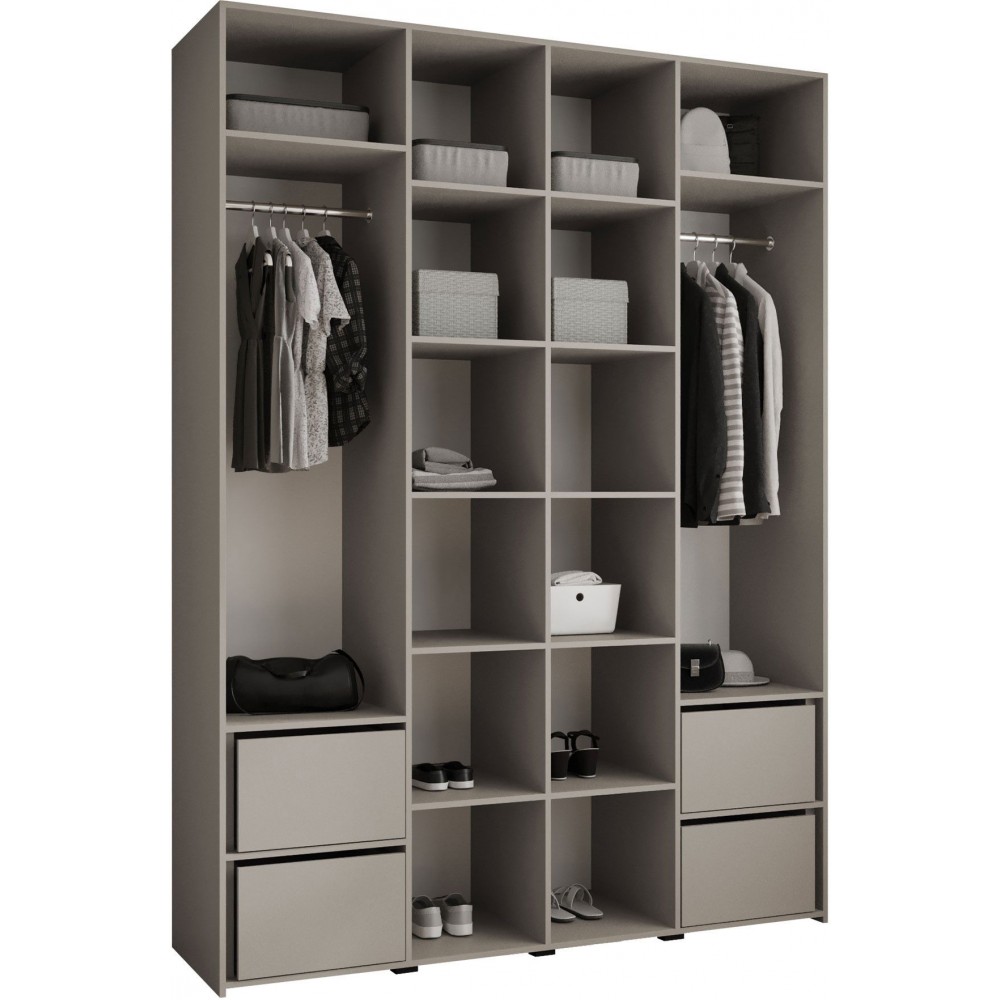 Ντουλάπα Como II 180 Τετράφυλλη-Cashmere - Χρυσό