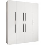 Ντουλάπα Como II 200 Τετράφυλλη-Λευκό - Μαύρο