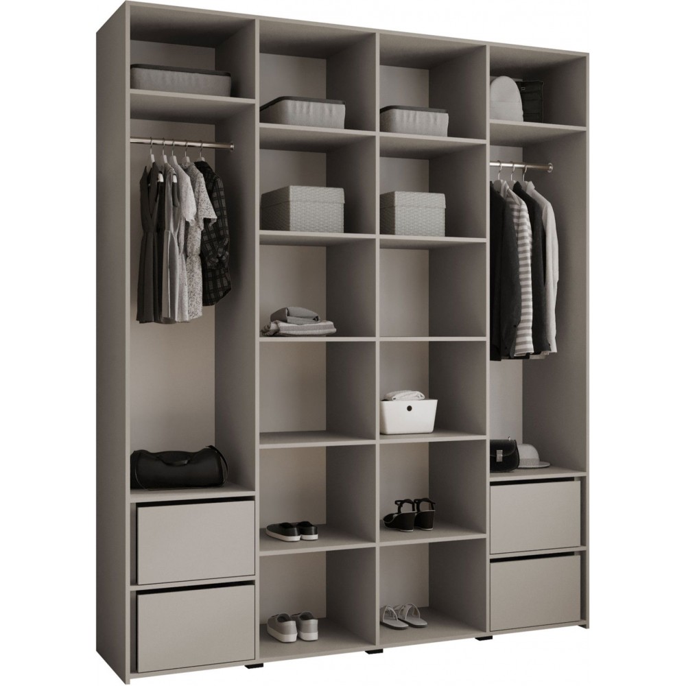 Ντουλάπα Como II 200 Τετράφυλλη-Cashmere - Χρυσό