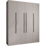 Ντουλάπα Como II 200 Τετράφυλλη-Cashmere - Μαύρο