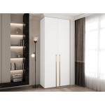 Ντουλάπα Como III-Λευκό - Χρυσό-Μήκος: 100εκ