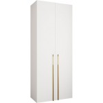 Ντουλάπα Como III-Λευκό - Χρυσό-Μήκος: 100εκ