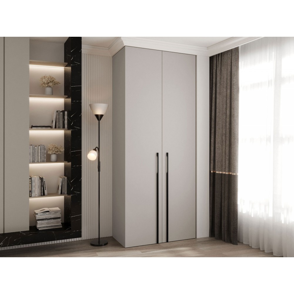 Ντουλάπα Como III-Cashmere - Μαύρο-Μήκος: 100εκ