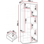 Ντουλάπα Como III-Cashmere - Μαύρο-Μήκος: 100εκ