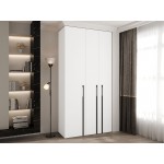 Ντουλάπα Como III 120 Τρίφυλλη-Λευκό - Μαύρο