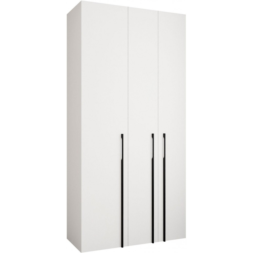 Ντουλάπα Como III 120 Τρίφυλλη-Λευκό - Μαύρο