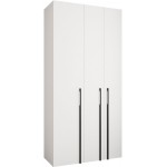 Ντουλάπα Como III 120 Τρίφυλλη-Λευκό - Μαύρο