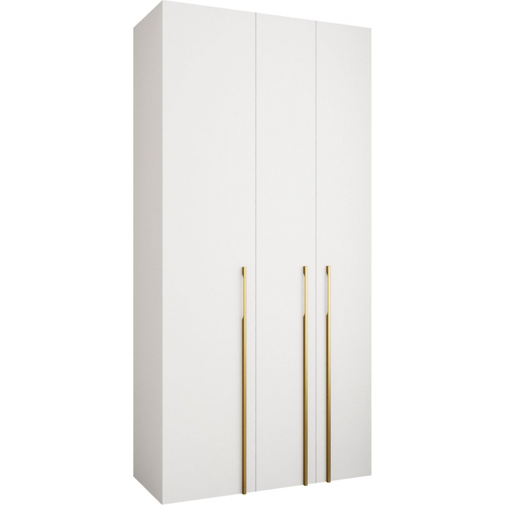 Ντουλάπα Como III 120 Τρίφυλλη-Λευκό - Χρυσό