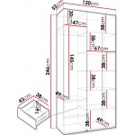 Ντουλάπα Como III 120 Τρίφυλλη-Λευκό - Χρυσό
