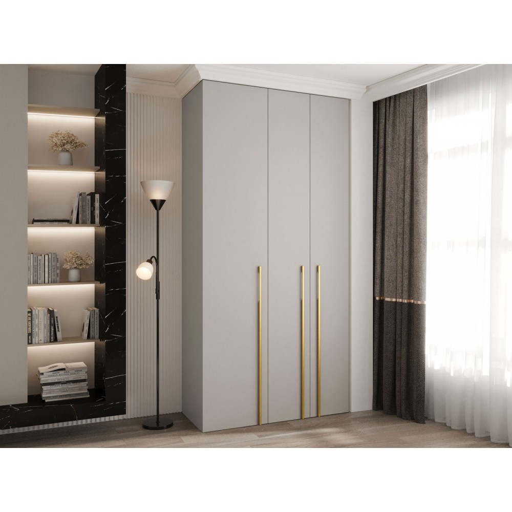 Ντουλάπα Como III 120 Τρίφυλλη-Cashmere - Χρυσό