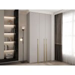 Ντουλάπα Como III 120 Τρίφυλλη-Cashmere - Χρυσό