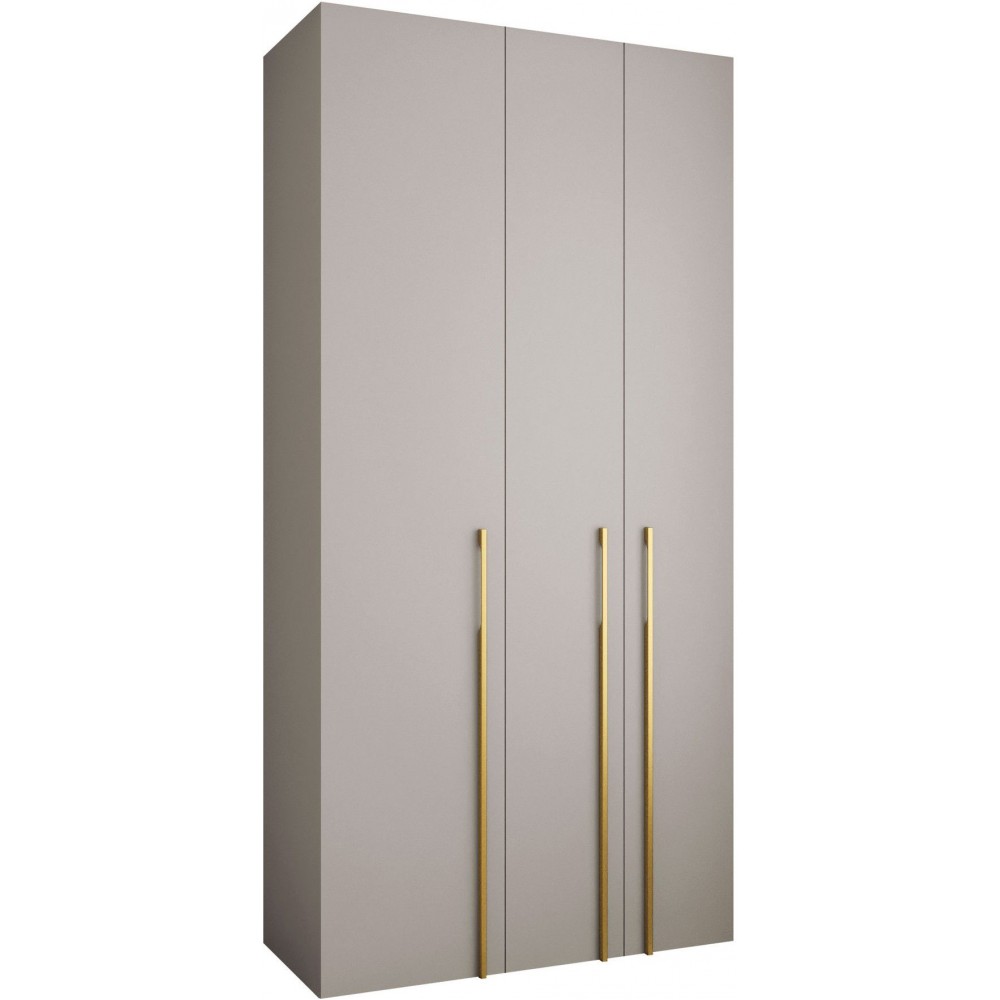 Ντουλάπα Como III 120 Τρίφυλλη-Cashmere - Χρυσό