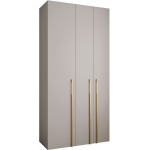 Ντουλάπα Como III 120 Τρίφυλλη-Cashmere - Χρυσό