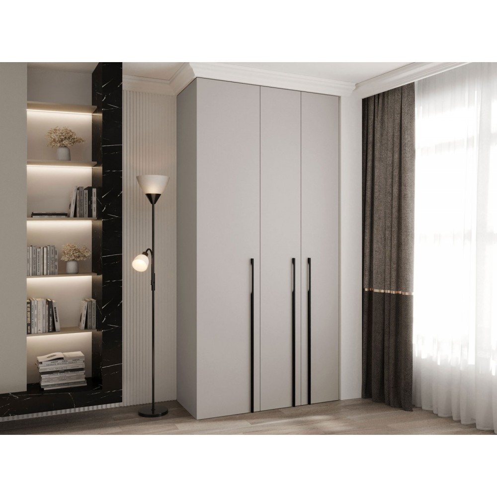 Ντουλάπα Como III 120 Τρίφυλλη-Cashmere - Μαύρο