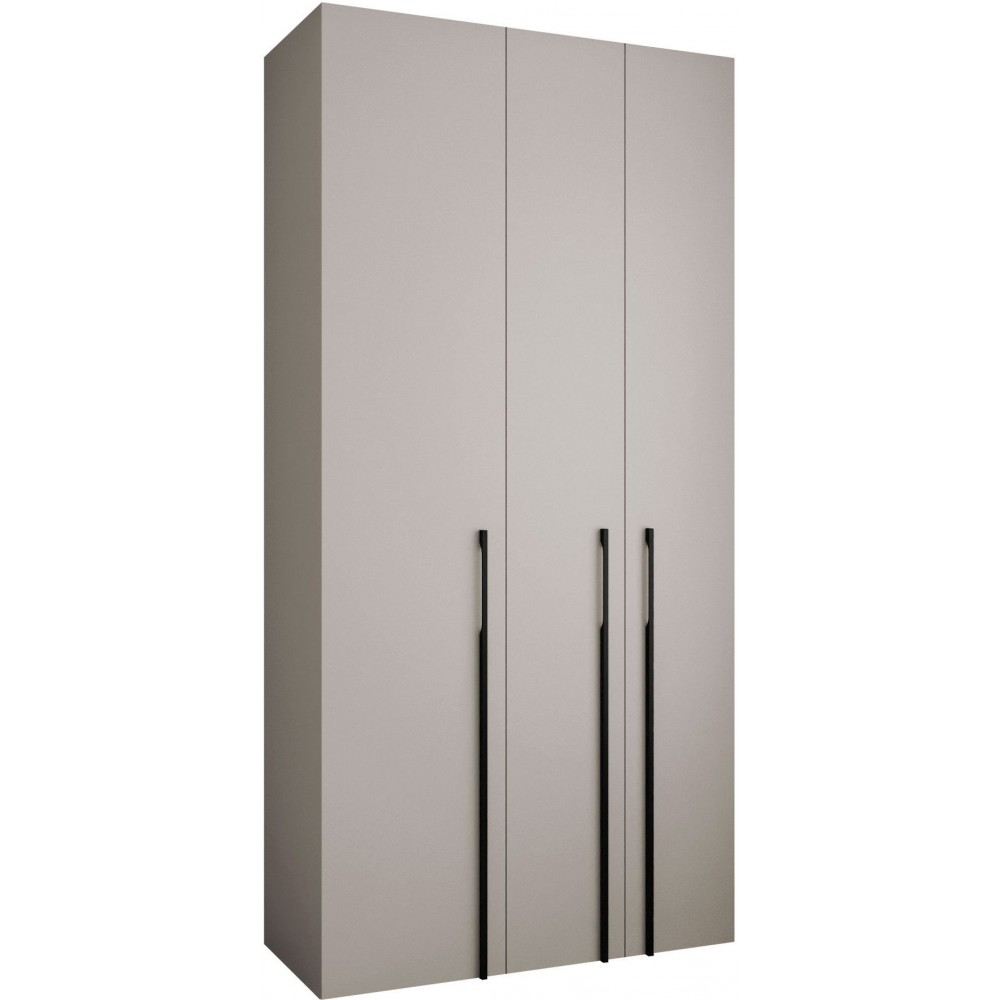 Ντουλάπα Como III 120 Τρίφυλλη-Cashmere - Μαύρο