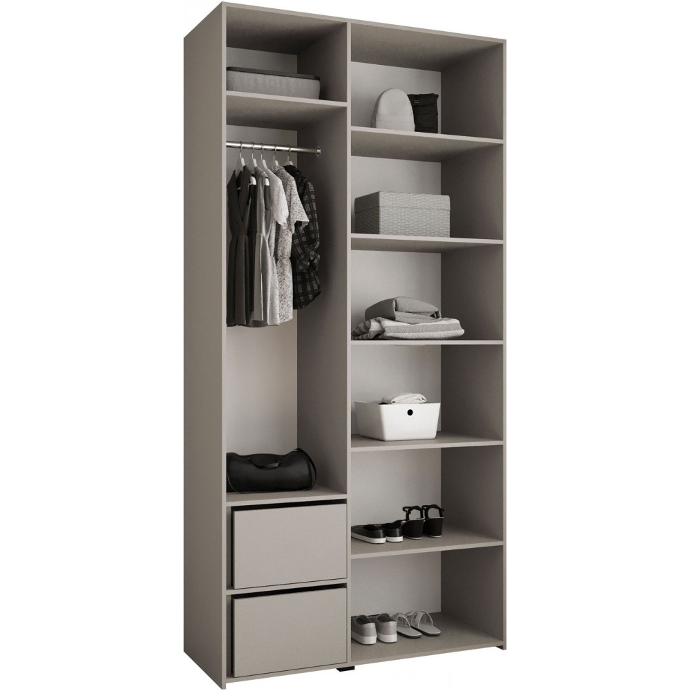 Ντουλάπα Como III 120 Τρίφυλλη-Cashmere - Μαύρο