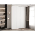 Ντουλάπα Como III 140 Τρίφυλλη-Λευκό - Μαύρο