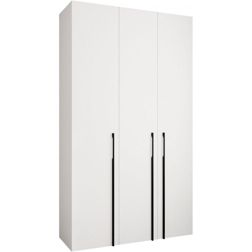 Ντουλάπα Como III 140 Τρίφυλλη-Λευκό - Μαύρο