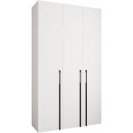 Ντουλάπα Como III 140 Τρίφυλλη-Λευκό - Μαύρο