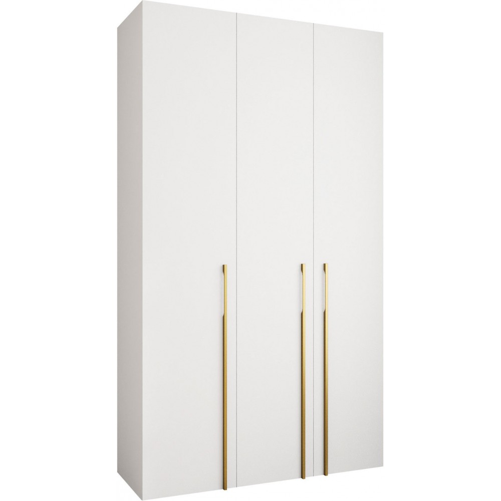 Ντουλάπα Como III 140 Τρίφυλλη-Λευκό - Χρυσό