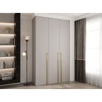 Ντουλάπα Como III 140 Τρίφυλλη-Cashmere - Χρυσό