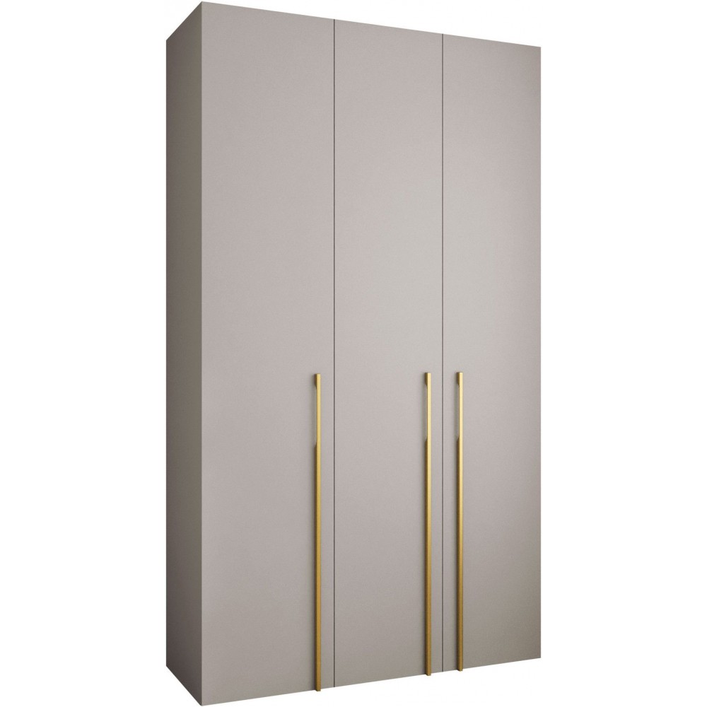 Ντουλάπα Como III 140 Τρίφυλλη-Cashmere - Χρυσό