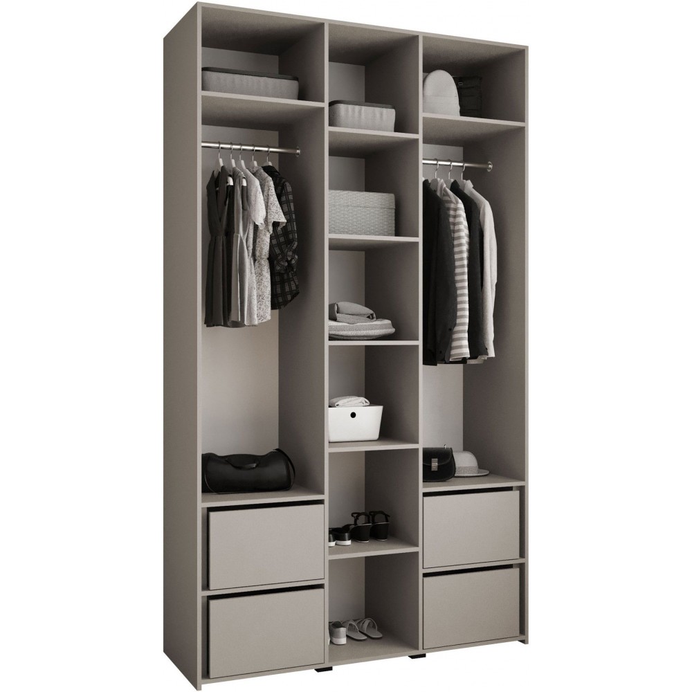 Ντουλάπα Como III 140 Τρίφυλλη-Cashmere - Χρυσό