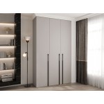 Ντουλάπα Como III 140 Τρίφυλλη-Cashmere - Μαύρο