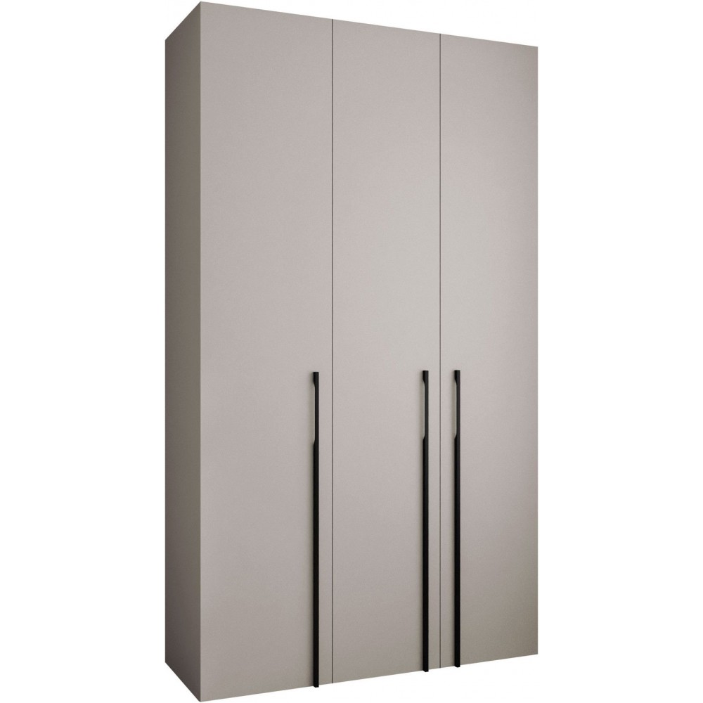 Ντουλάπα Como III 140 Τρίφυλλη-Cashmere - Μαύρο