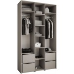 Ντουλάπα Como III 140 Τρίφυλλη-Cashmere - Μαύρο