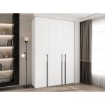 Ντουλάπα Como III 160 Τρίφυλλη-Λευκό - Μαύρο