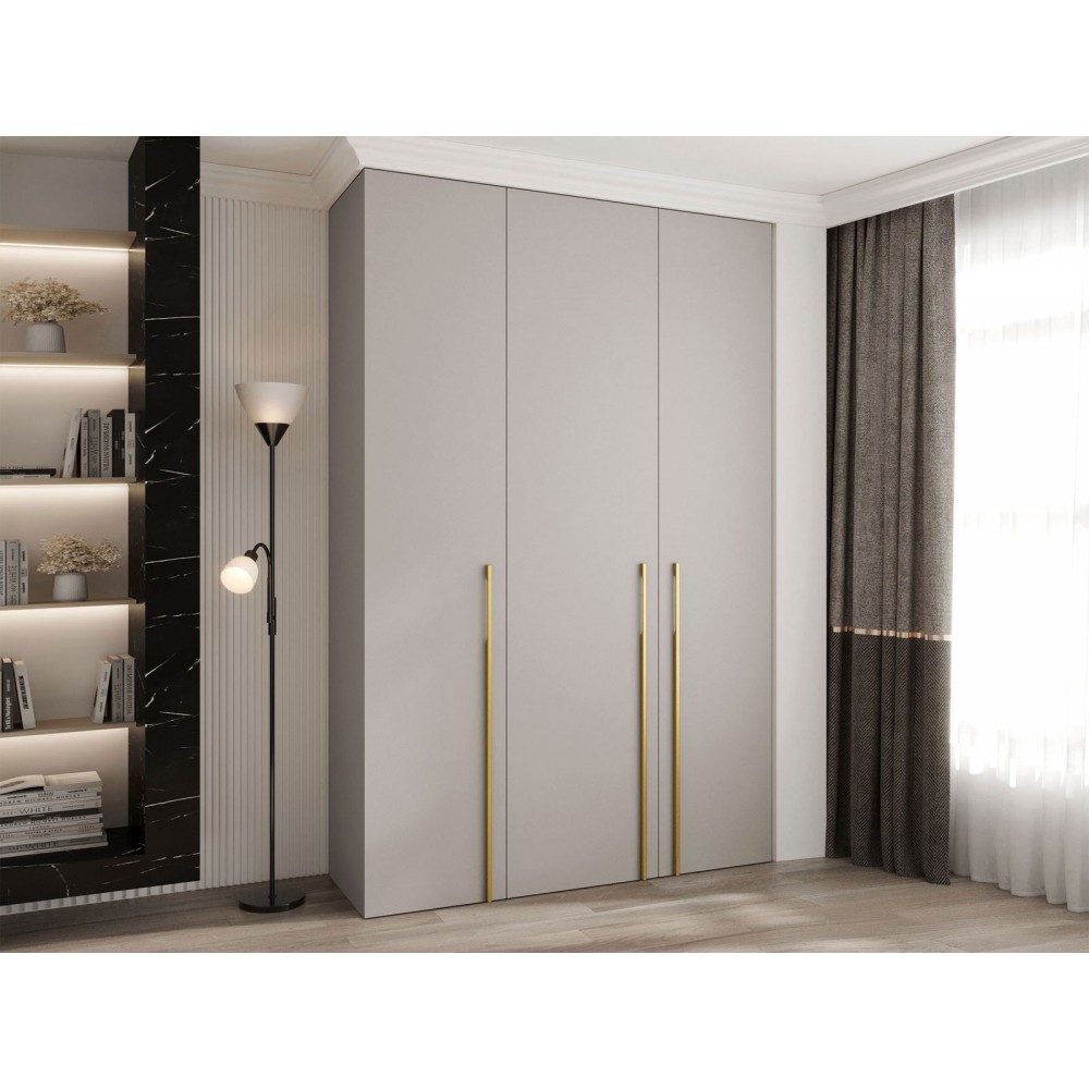 Ντουλάπα Como III 160 Τρίφυλλη-Cashmere - Χρυσό