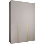 Ντουλάπα Como III 160 Τρίφυλλη-Cashmere - Χρυσό