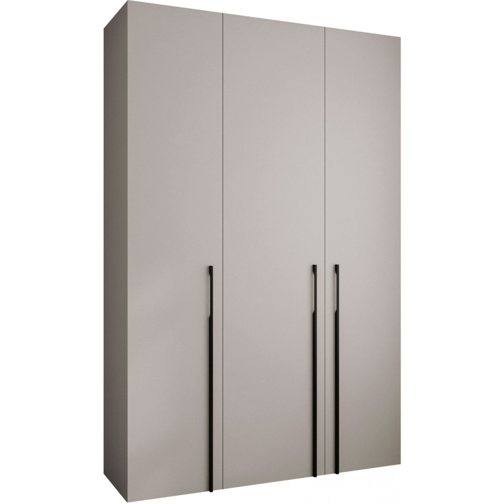 Ντουλάπα Como III 160 Τρίφυλλη-Cashmere - Μαύρο