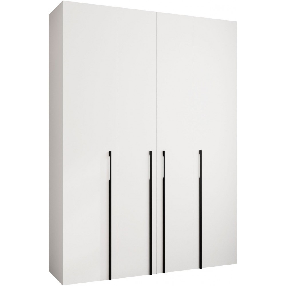 Ντουλάπα Como III 180 Τετράφυλλη-Λευκό - Μαύρο