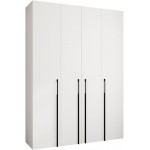 Ντουλάπα Como III 180 Τετράφυλλη-Λευκό - Μαύρο