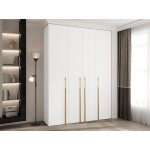 Ντουλάπα Como III 180 Τετράφυλλη-Λευκό - Χρυσό