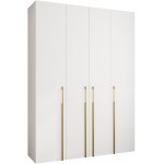 Ντουλάπα Como III 180 Τετράφυλλη-Λευκό - Χρυσό