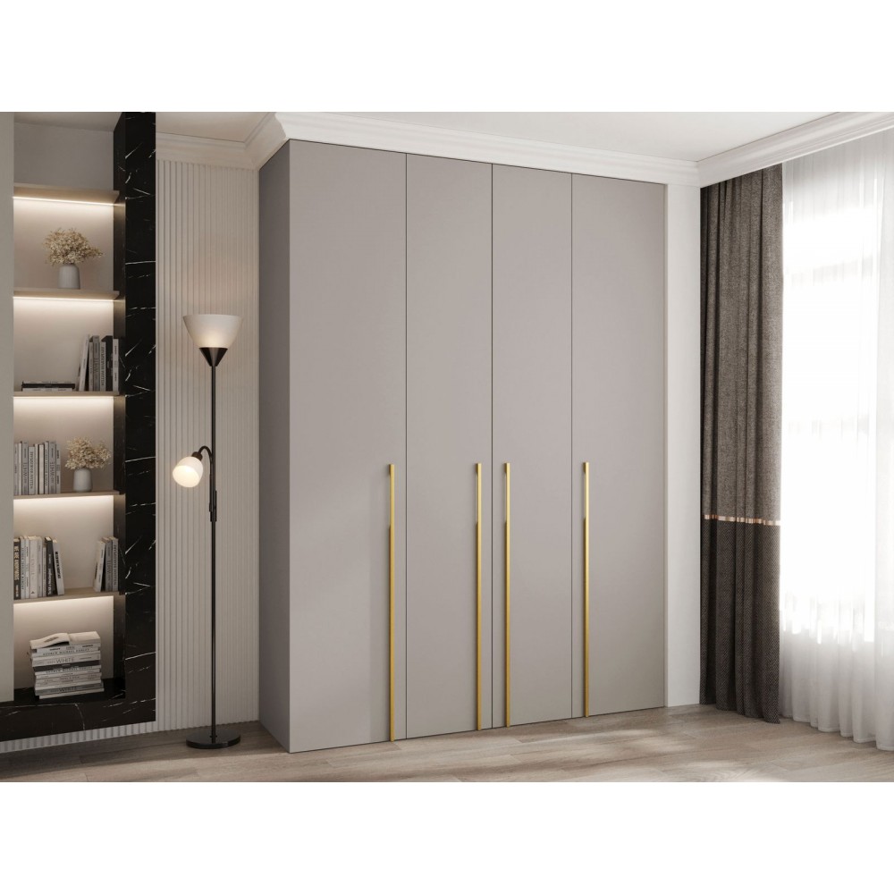 Ντουλάπα Como III 180 Τετράφυλλη-Cashmere - Χρυσό