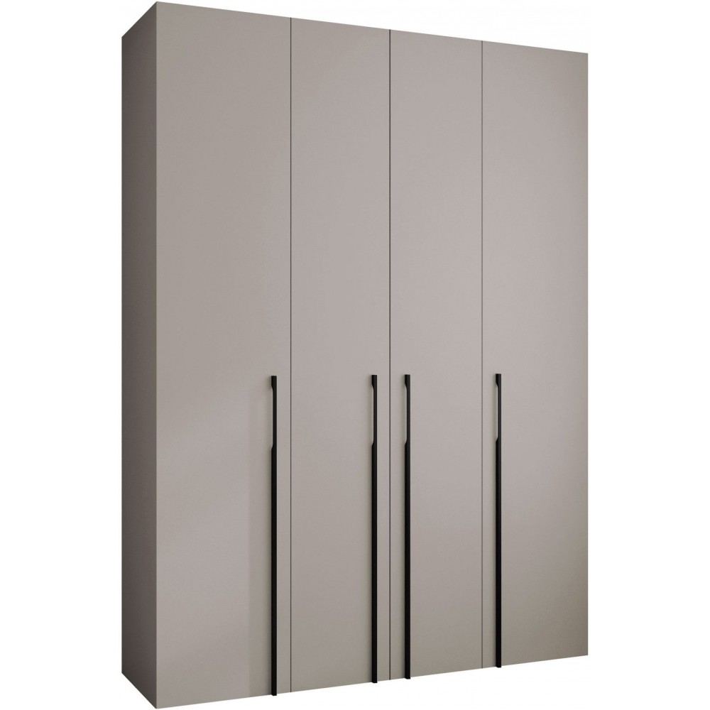 Ντουλάπα Como III 180 Τετράφυλλη-Cashmere - Μαύρο