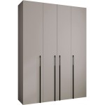 Ντουλάπα Como III 180 Τετράφυλλη-Cashmere - Μαύρο