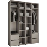 Ντουλάπα Como III 180 Τετράφυλλη-Cashmere - Μαύρο