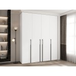 Ντουλάπα Como III 200 Τετράφυλλη-Λευκό - Μαύρο