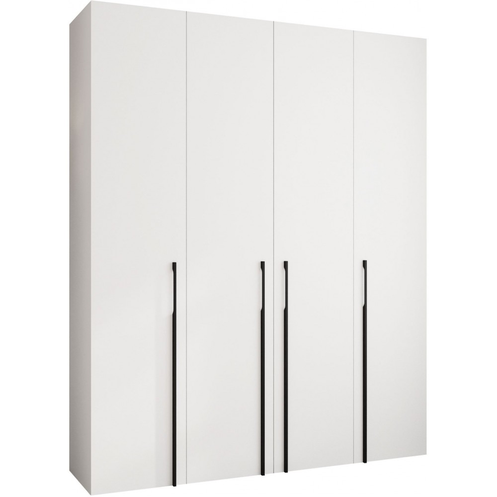 Ντουλάπα Como III 200 Τετράφυλλη-Λευκό - Μαύρο