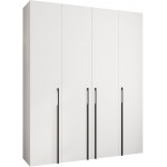 Ντουλάπα Como III 200 Τετράφυλλη-Λευκό - Μαύρο