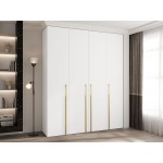 Ντουλάπα Como III 200 Τετράφυλλη-Λευκό - Χρυσό