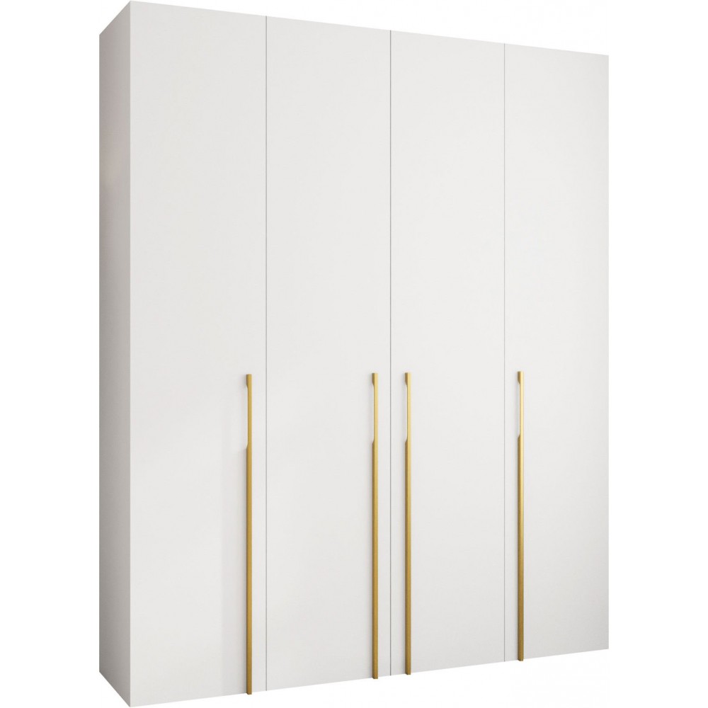 Ντουλάπα Como III 200 Τετράφυλλη-Λευκό - Χρυσό