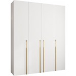 Ντουλάπα Como III 200 Τετράφυλλη-Λευκό - Χρυσό