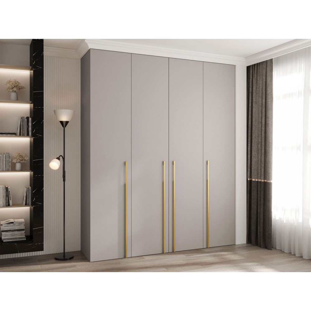 Ντουλάπα Como III 200 Τετράφυλλη-Cashmere - Χρυσό